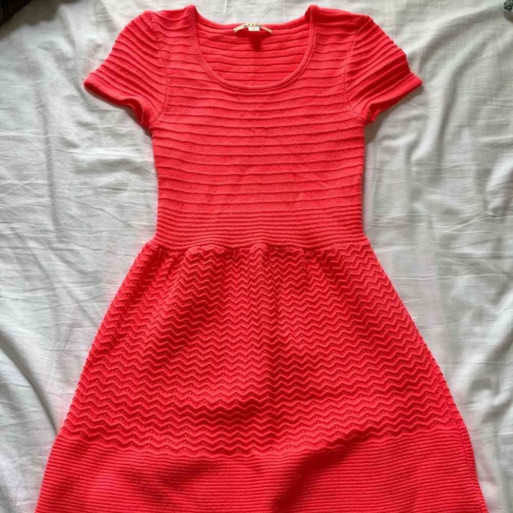 Francesca’s “Miami” pink small a-line sweater dress!! Super comfy!